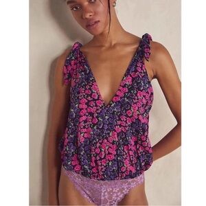 Free People Intimately Bare It All Floral Bodysuit XS NWT